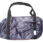 Bolsa negra con cuadros a rayas