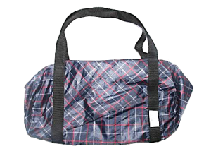 Bolsa negra con cuadros a rayas
