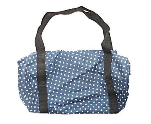 Bolsa azul con puntos blancos