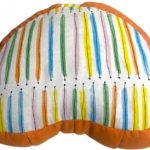 Zafu Eco Espelta corazon naranja-rayas