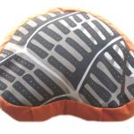 Zafu Eco Espelta corazon naranja-rayas