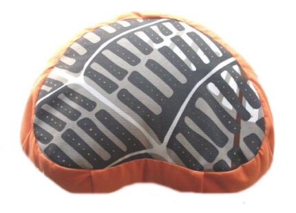 Zafu Eco Espelta corazon naranja-rayas