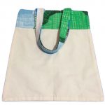 Bolsa para zafú bicolor con asas azules