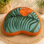 Zafu Eco Espelta corazón naranja-flor
