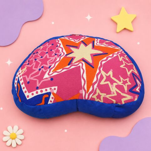 Zafu Eco Espelta corazon azul-estrellas Zafu Eco Espelta corazón azul-estrellas - Imagen 1