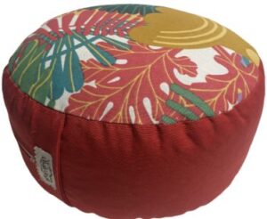 Zafu Eco Espelta redondo rojo-dibujos