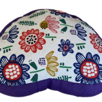 Zafu Eco Espelta corazon morado-flores