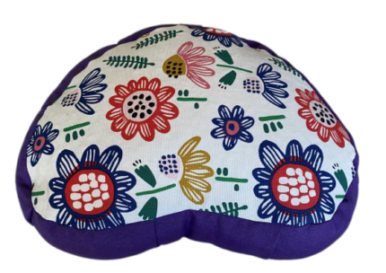 Zafu Eco Espelta corazon morado-flores