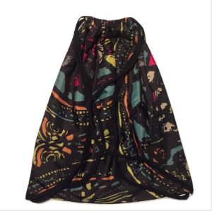 Mochila para yoga negra con dibujos de colores