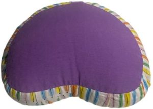 Zafu Eco Espelta corazon morado-rayas