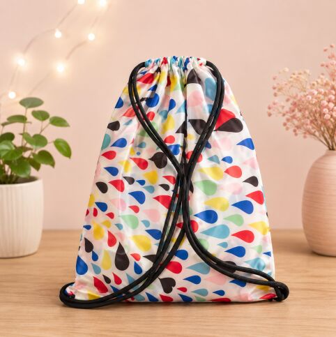 Mochila para yoga blanca con gotas de colores Mochila para yoga blanca con gotas de colores - Imagen 1