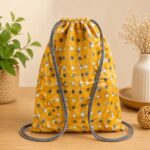 Mochila para yoga marrón con puntitos
