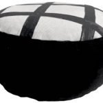 Zafu Eco Espelta redondo negro-cuadros