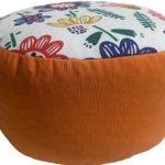 Zafu Eco Espelta redondo naranja-flores