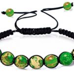 Pulsera budista 7 Chakras piedras lava volcánica verde