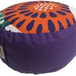 Zafu Eco Espelta redondo morado-dibujos