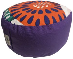 Zafu Eco Espelta redondo morado-dibujos