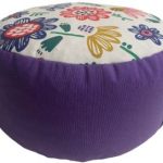 Zafu Eco Espelta redondo morado-flores