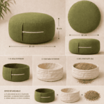 Zafu Eco Espelta Redondo Desenfundable colores