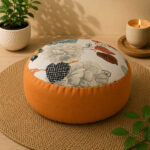 Zafu Eco Espelta redondo naranja-grandes flores