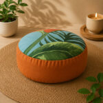 Zafu Eco Espelta redondo naranja- grandes flores