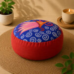 Zafu Eco Espelta redondo rojo-motivos