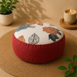 Zafu Eco Espelta redondo rojo-flores