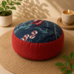 Zafu Eco Espelta redondo rojo-gris